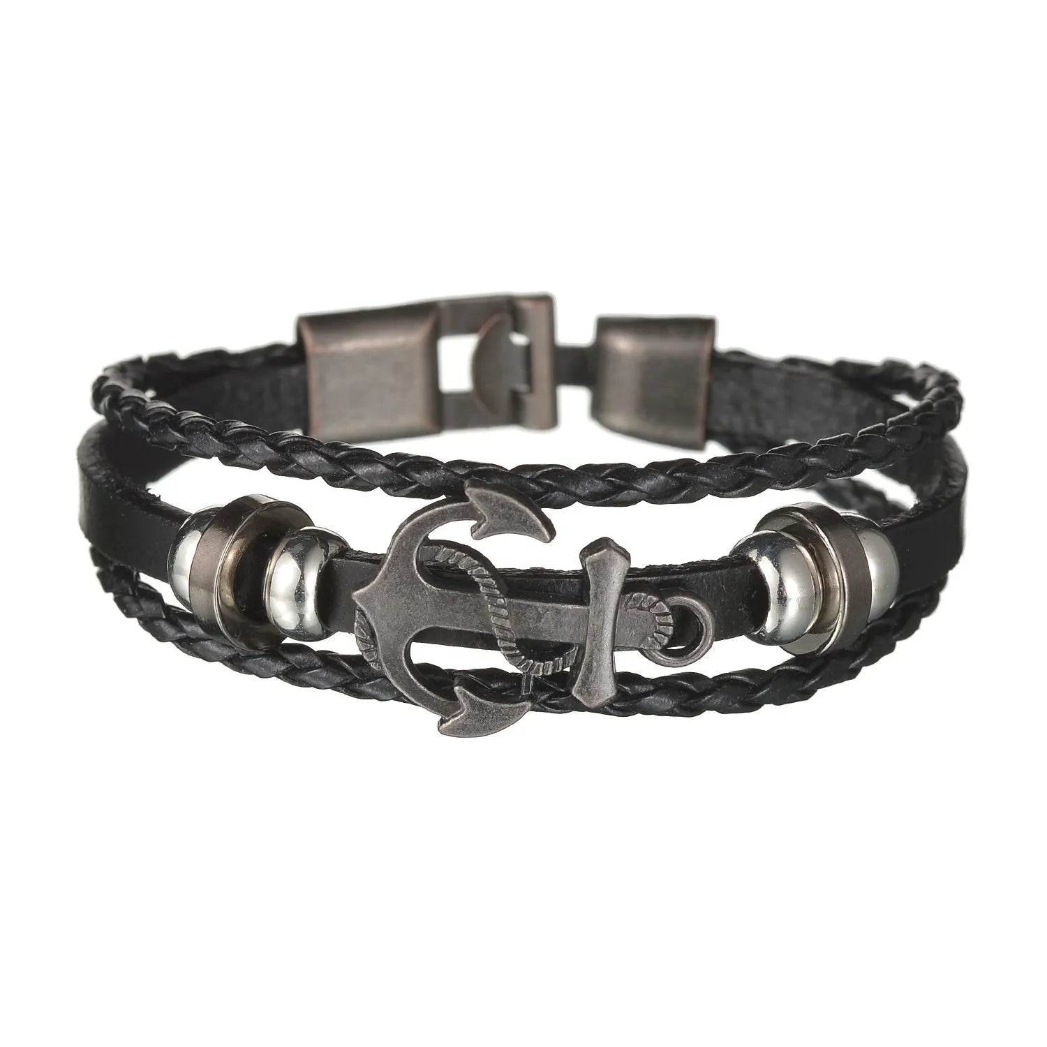 Men's Cross Leather Bracelet Prayer Multi Layer Braided Stainless Steel Fashion Classic Wristband Birthday Gift For Men Women
