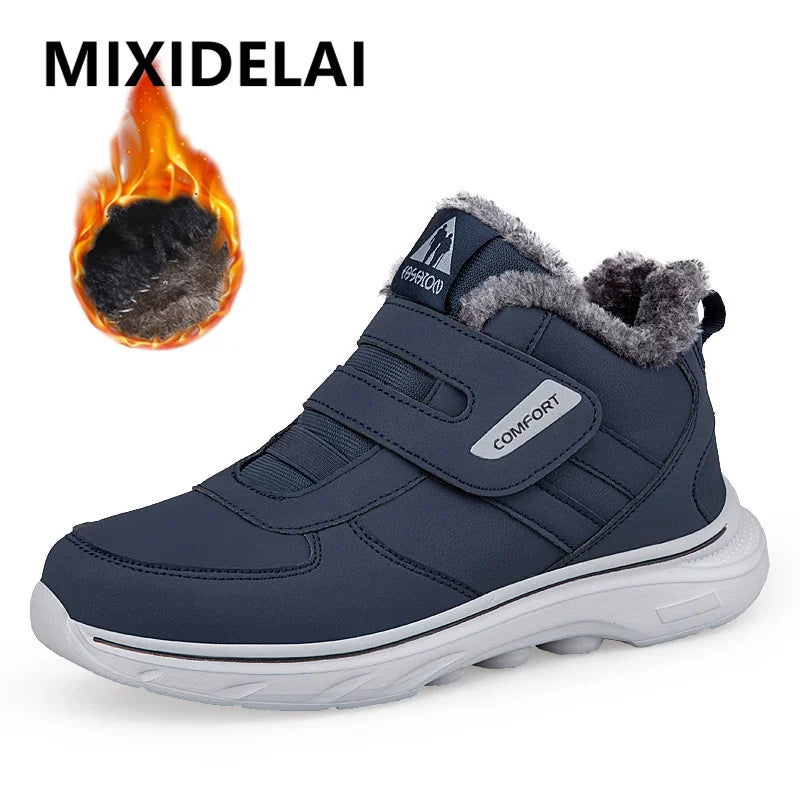 New Winter Men's Sneakers Thick Plush Warm Men's Snow Boots Lightweight Men's Ankle Boots Handmade Men's Outdoor Cotton Boots