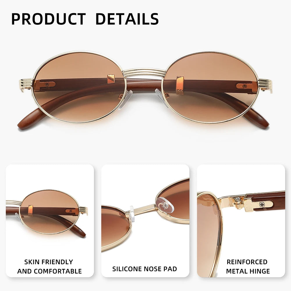 Trend oval Frame Sunglasses Popular Women Shades Small Sun Glasses For Female Beach Travel Party Driving Accessories