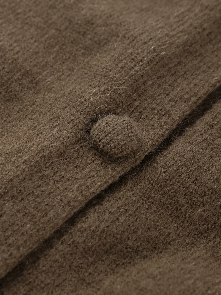 Casual Solid Knitted Cardigan Women O-neck Long Sleeve Single-breasted Pocket Sweater 2025 Autumn Lady Daily Knitwear