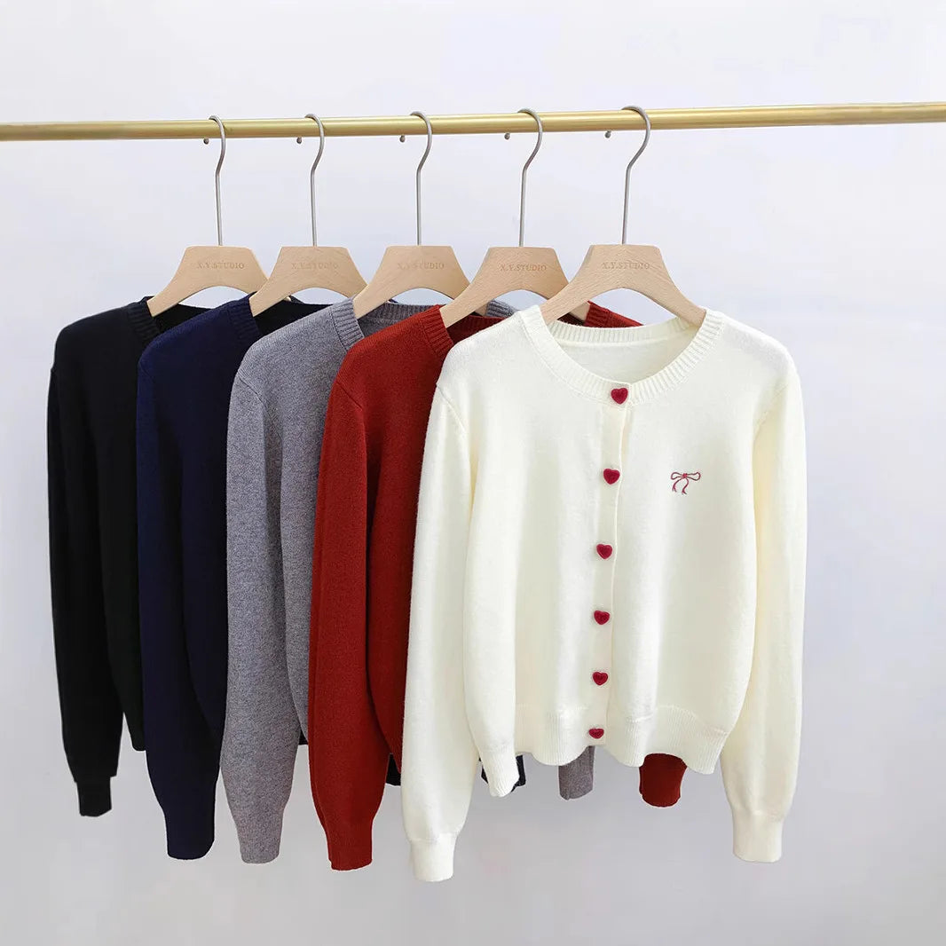 Zekye Sweet Style Long-sleeve Knitted Sweater Women 2025 Fall/winter Basic Top Cardigan Outerwear Pullover Top Ladies Sweaters