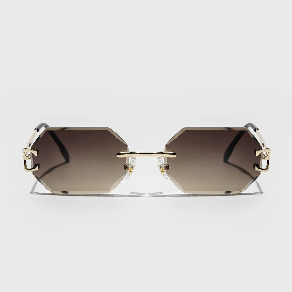 Ruiao 2025 new rimless luxury Sunglasses diamond cut sun shades for man and women designer brand glasses UV400 frameless eyewear