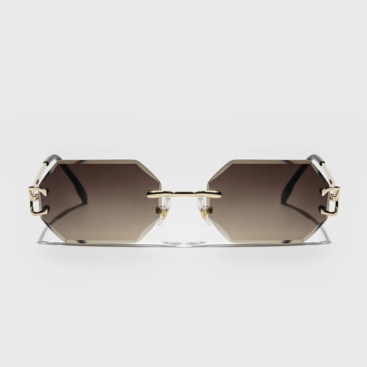 Ruiao 2025 new rimless luxury Sunglasses diamond cut sun shades for man and women designer brand glasses UV400 frameless eyewear