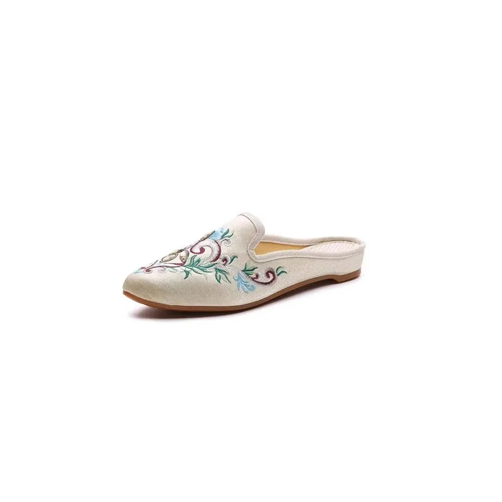 Chinese Style Summer Harajuku Slippers Women Shoes for Women Fashion Casual Vintage Embroidery Ethnic Style Streetwear