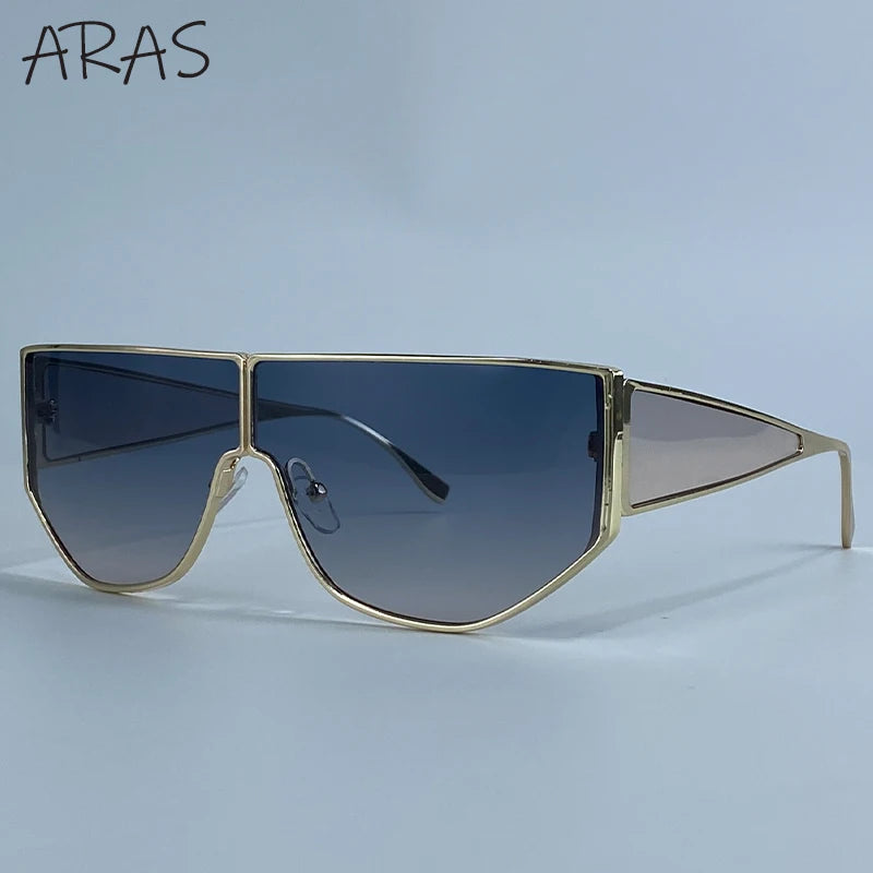 Y2K Punk Shield Sunglasses Women 2025 Luxury Brand Oversized Trendy Sun Glasses Windproof Night Vision Driving Goggle Eyewear