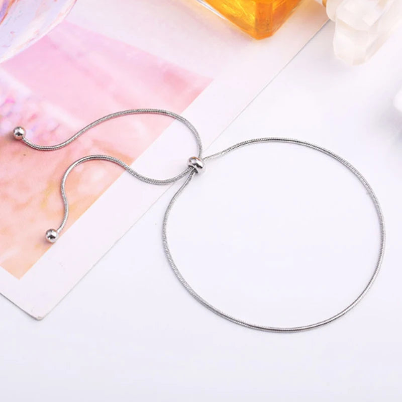 Minimalist Stainless Steel Snake Chain Bracelet for Women Girls Gold Color Adjustable Bracelet Simple Snake Bone Chain Bracelets