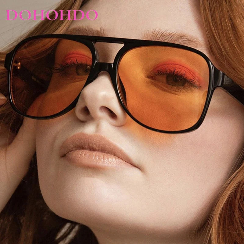 Classic Double Bridge Oversized Pilot Outdoor Women Sunglasses Luxury Designer Brand Men Sunglass Driving Travel Eyewear UV400