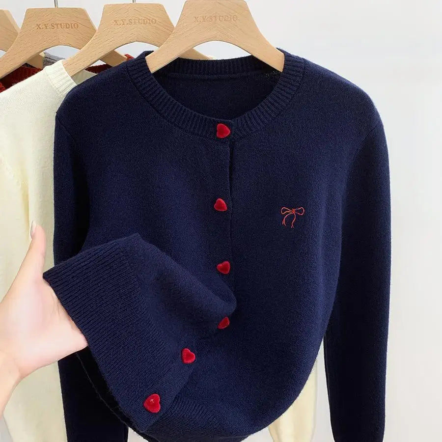 Zekye Sweet Style Long-sleeve Knitted Sweater Women 2025 Fall/winter Basic Top Cardigan Outerwear Pullover Top Ladies Sweaters