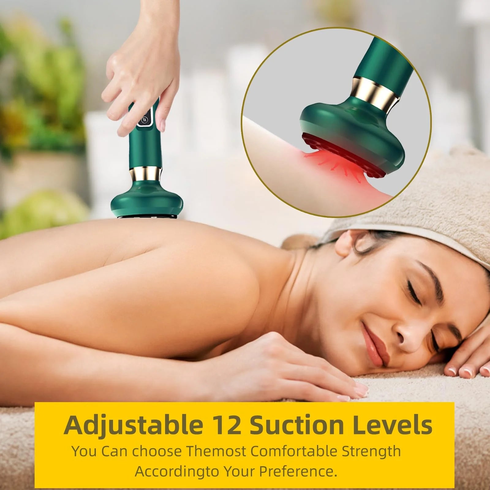 Handheld Cellulite Massager-Cupping Kit for Massage Therapy,Cupping Machine,Cellulite Massager with 12 Suction Modes, Rechargeab
