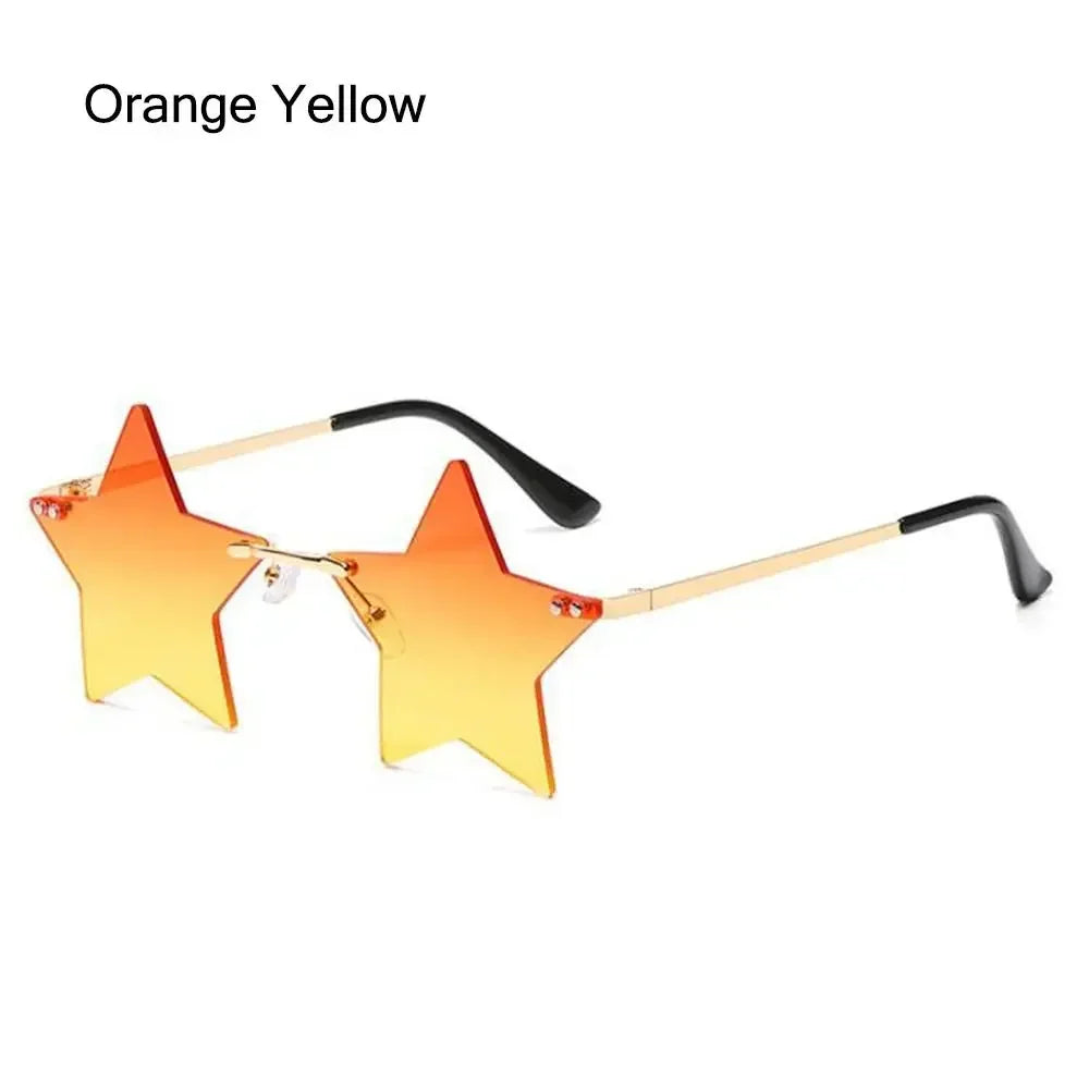 Star Shape Sun Glasses Funny Pentagram Eyewear Eyeglasses Christmas Decoration Party Glasses Rimless Sunglasses Driver Goggles