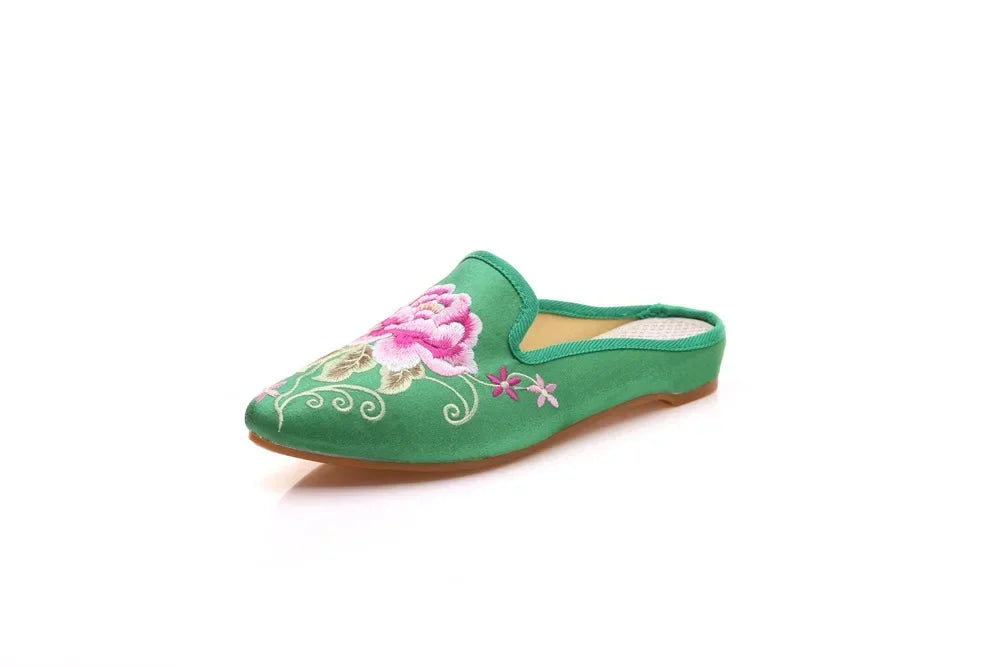 Chinese Style Summer Harajuku Slippers Women Shoes for Women Fashion Casual Vintage Embroidery Ethnic Style Streetwear