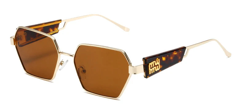 Metal Rectangle Sunglasses Women Fashion High Quality Frame Glasses Vintage Brand Designer Eyewear UV400