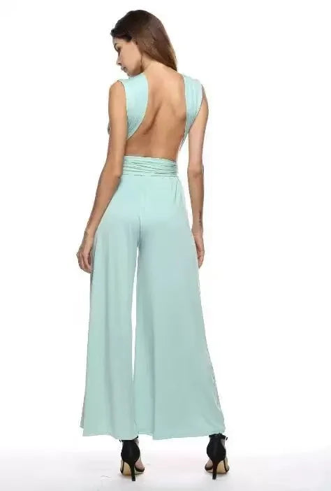 Multiway Convertible Jumpsuit Formal Multi Wrap Wedding Dress Cocktail Floor Jumpsuits Navy Blue Bridesmaid Infinity Jumpsuit