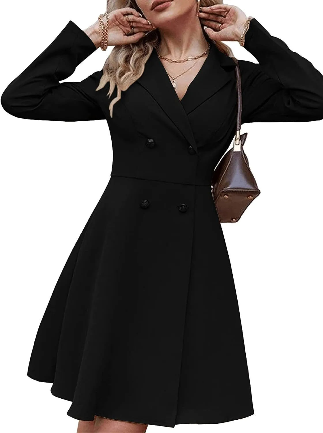 2025 New Women's Suit Dress Button Cardigan High Waist Slim Coat Commuter Office Fashion Elegant Trench Jacket
