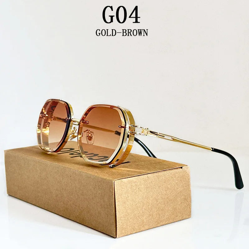 2024 Steampunk Sunglasses For Men Fashionable Square Punk Fashion Glasses Designer Sunglasses Women Trendy Gafas De Sol Hombre
