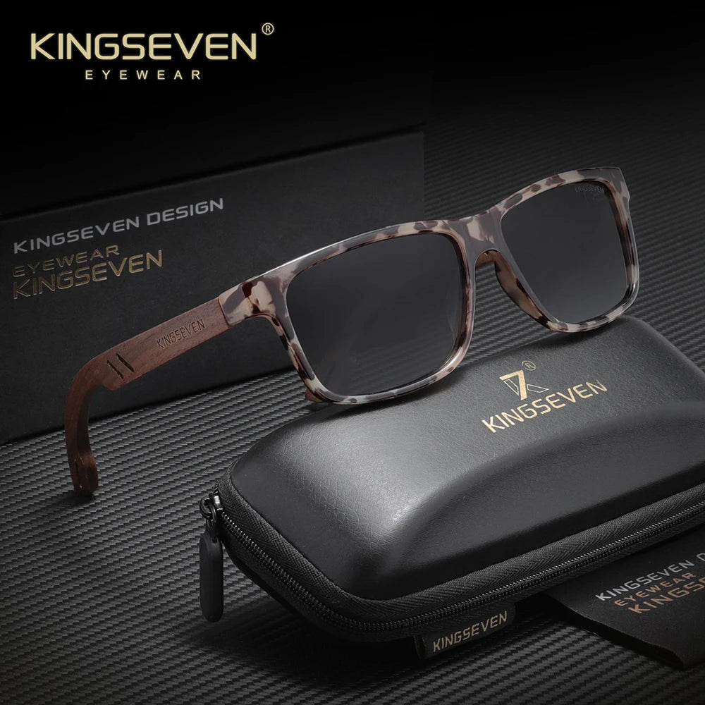 KINGSEVEN Classical Vintage Wooden Sunglasses Men's UV400 Polarized Walnut Retro Glasses Women Male Outdoor Eye Protect Eyewear