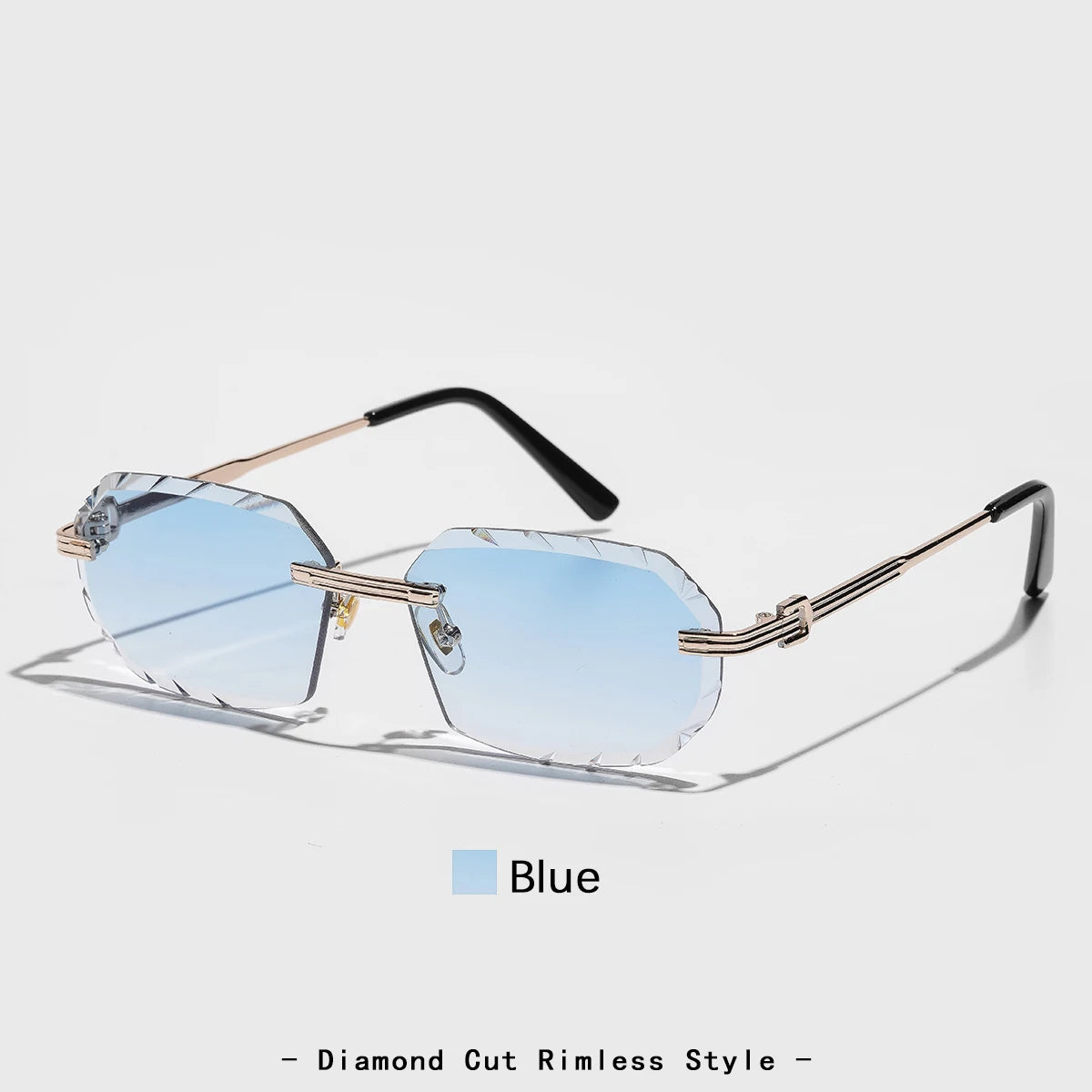 Ruiao 2025 new rimless luxury Sunglasses diamond cut sun shades for man and women designer brand glasses UV400 frameless eyewear