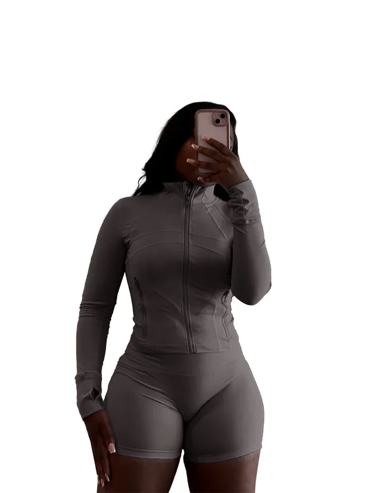 Fall Women Sport Loungewear Sexy Tight Long Sleeve Flared Pants Two Piece Set Active Gym 2 Piece Matching Sets Tracksuit Outfits