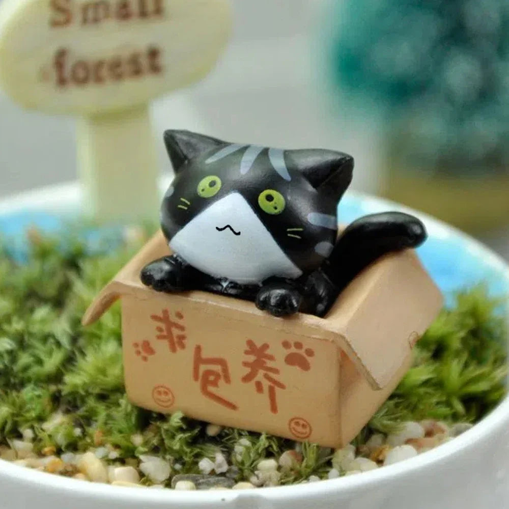 Kawaii Mini Cat Ornament Garden kitten statue Gift For Kids Children Baby Room Decoration Toy Miniature Figurines Home Decor