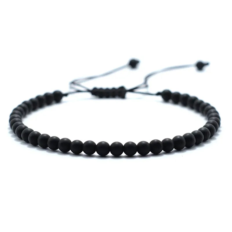Fashion 4mm Natural Stone Bracelet Men Women Handmade Braided Adjustable Braclet Small Tiger Eyes Howlite Agates Beads Braslet