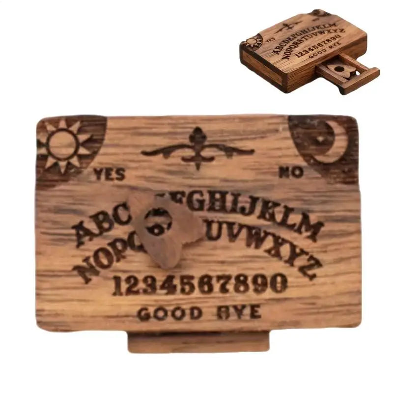 Mini Ouija Board Retro Miniature Spirit Board With Drawer Wooden Miniatures Emotional Love Drawer Home Decoration Gift
