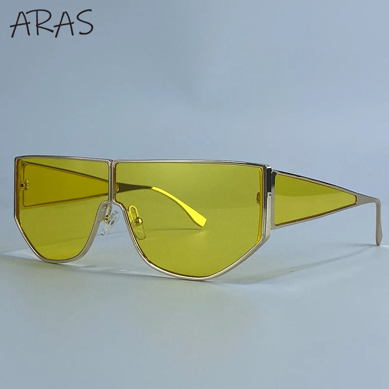 Y2K Punk Shield Sunglasses Women 2025 Luxury Brand Oversized Trendy Sun Glasses Windproof Night Vision Driving Goggle Eyewear