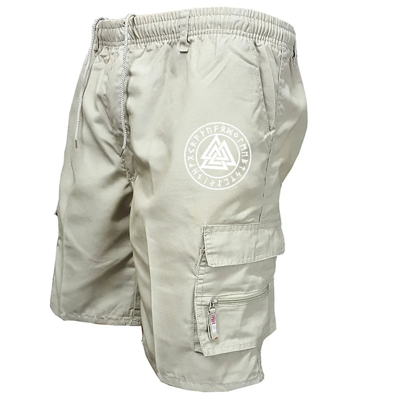 Delta Core Cargos Men Geometric Symbol Tactical Shorts 4-Way Stretch Fabric Hidden Security Pocket Gym Fitness Stretch Waistband