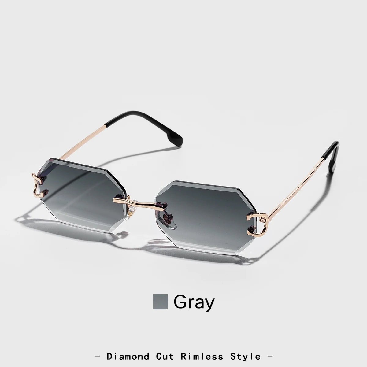 Ruiao 2025 new rimless luxury Sunglasses diamond cut sun shades for man and women designer brand glasses UV400 frameless eyewear