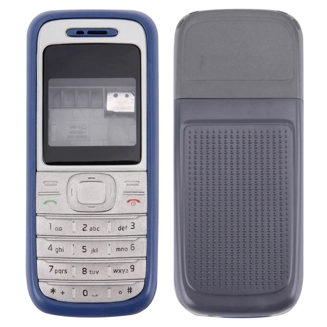 Cellphone phone case Full Housing Cover For Nokia 1200 1208 1209 Front Cover + Middle Frame Bezel + Battery Back Cover