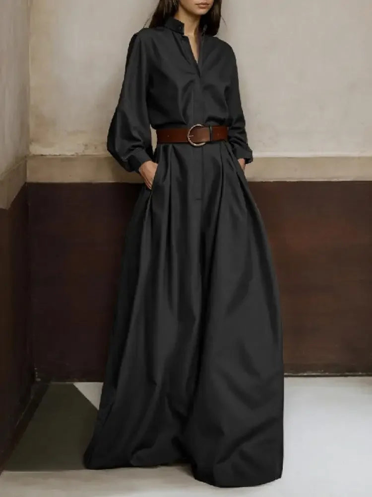 Onecozyday 2025 Stylish Solid Color Coverall for Urban Women Stand Collar High Waist Loose Fit One-piece Suit Casual Jumpsuits