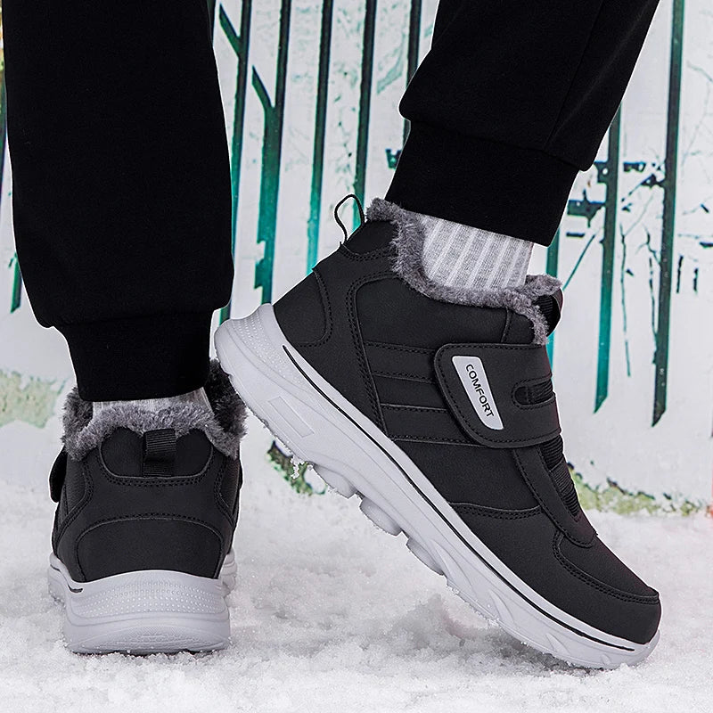 New Winter Men's Sneakers Thick Plush Warm Men's Snow Boots Lightweight Men's Ankle Boots Handmade Men's Outdoor Cotton Boots
