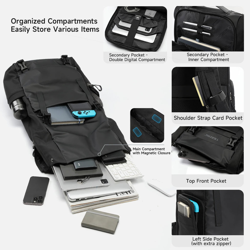 Tigernu Travel Backpack Male TPU Waterproof Backpack Men Bags Expandable Men's Backpack Business Bags School Backpack