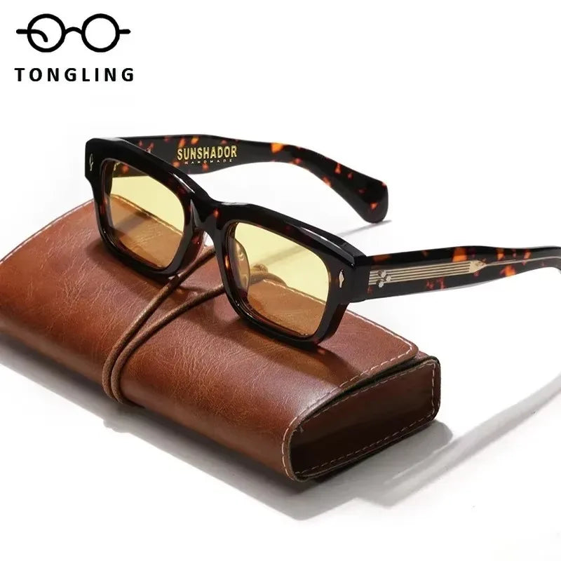 Highquality acetate designer handmade luxury SJEFF personalized Men UV400 sunglasses Support custom logos or prescription lenses