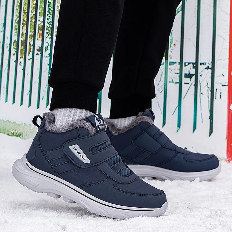 New Winter Men's Sneakers Thick Plush Warm Men's Snow Boots Lightweight Men's Ankle Boots Handmade Men's Outdoor Cotton Boots