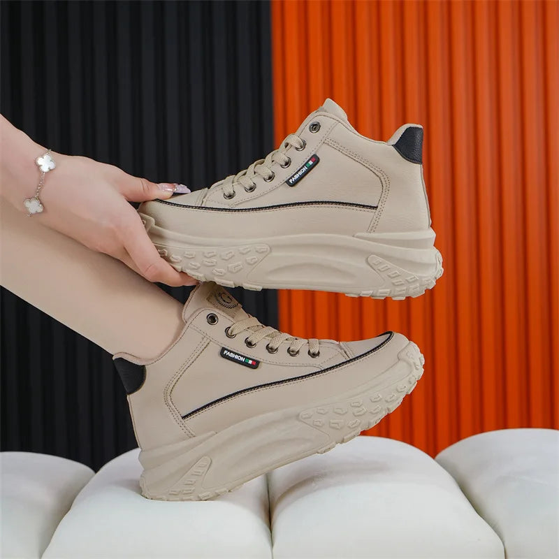 Retro Women Shoes Spring Platform Shoes Casual Sneakers Versatile Fashion Thick Soled Shoes High Quality Women Sneakers