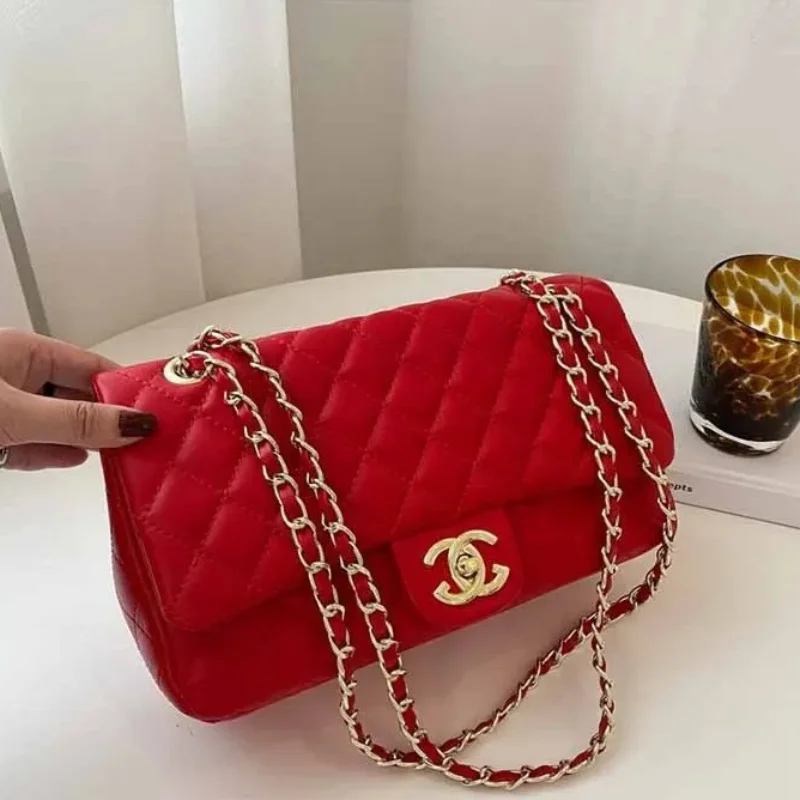 2025 Fashion Lingge New Multi functional Commuter Women's Large Capacity Single Shoulder Crossbody Bag, Chain Bag