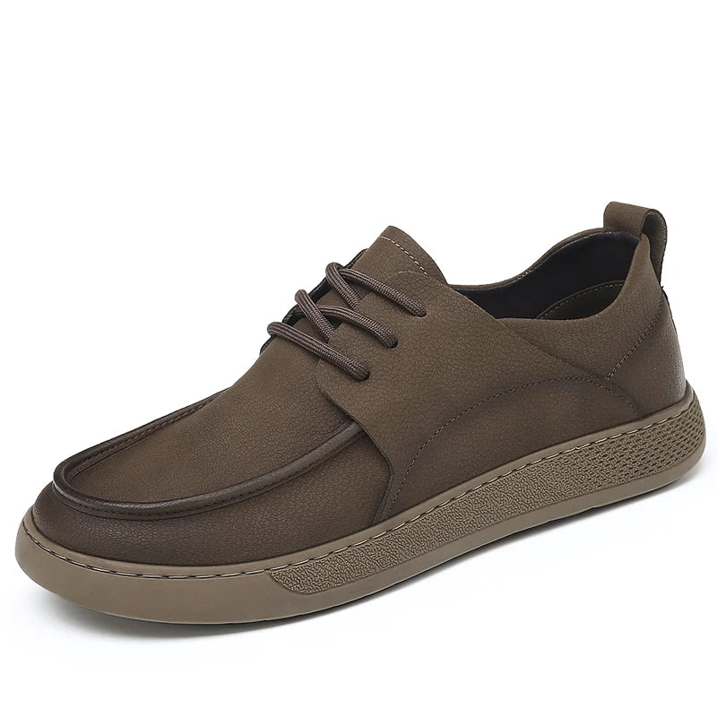 Stylish Trendy Men Casual Shoes Comfortable Leather Mens Sneakers Outdoor Simple Man Walking Shoes Versatile Skateboard Footwear