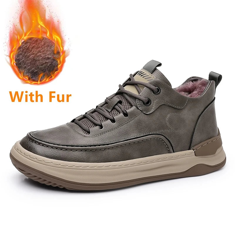 High Quality Winter Boots Men New Outdoor Comfy Men Sneakers Classic Genuine Leather Snow Footwear Luxury Brand Man Hiking Shoes