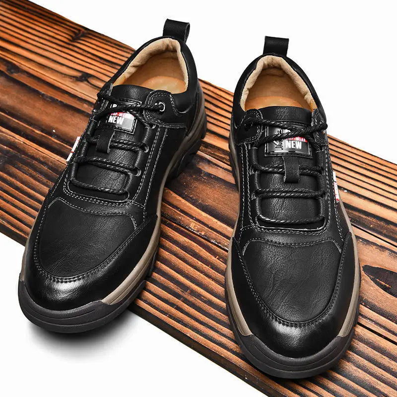 Offical Men's Sneakers Leather Men Casual Shoes Moccasins Breathable Retro Men Sports Walking Shoe Outdoors Hiking Sneakers