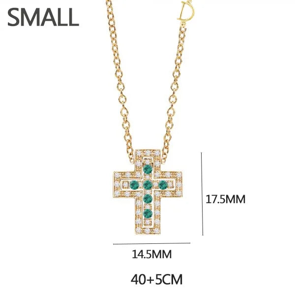 ANDYWEN 925 Sterling Silve Big Double Cross Pendant Long Chain Neckalce 2021 Korea Women High Quality D Twist Chain Jewelry Gift
