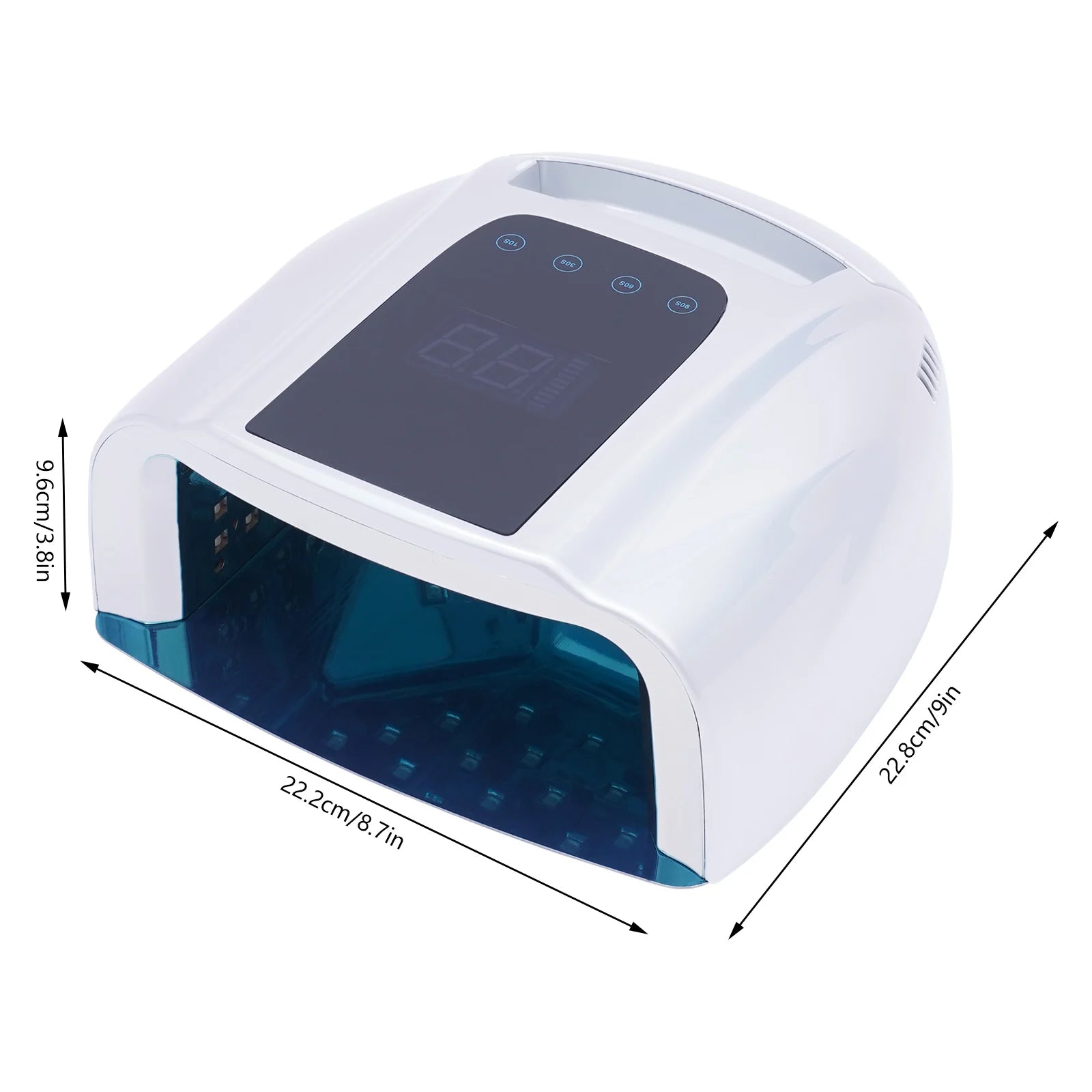 Nail Dryer 96W 42-Bead Professional Rechargeable UV LED Portable Cordless Nail Lamp Machine with Removable Stainless Steel