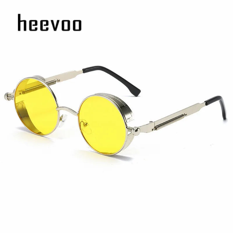 Metal Steam Punk Sunglasses Men Women Fashion Round Mirror Glasses Brand Designer Vintage Sun Glasses Retro Eyeglasses UV400