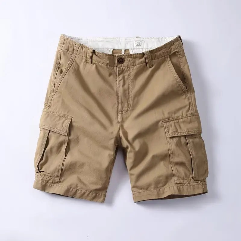 Cotton Men Shorts Cargo Shorts Versatile Shorts for Daily Travel Twill Solid Color Short Pants Summer High Quality Sweatpants
