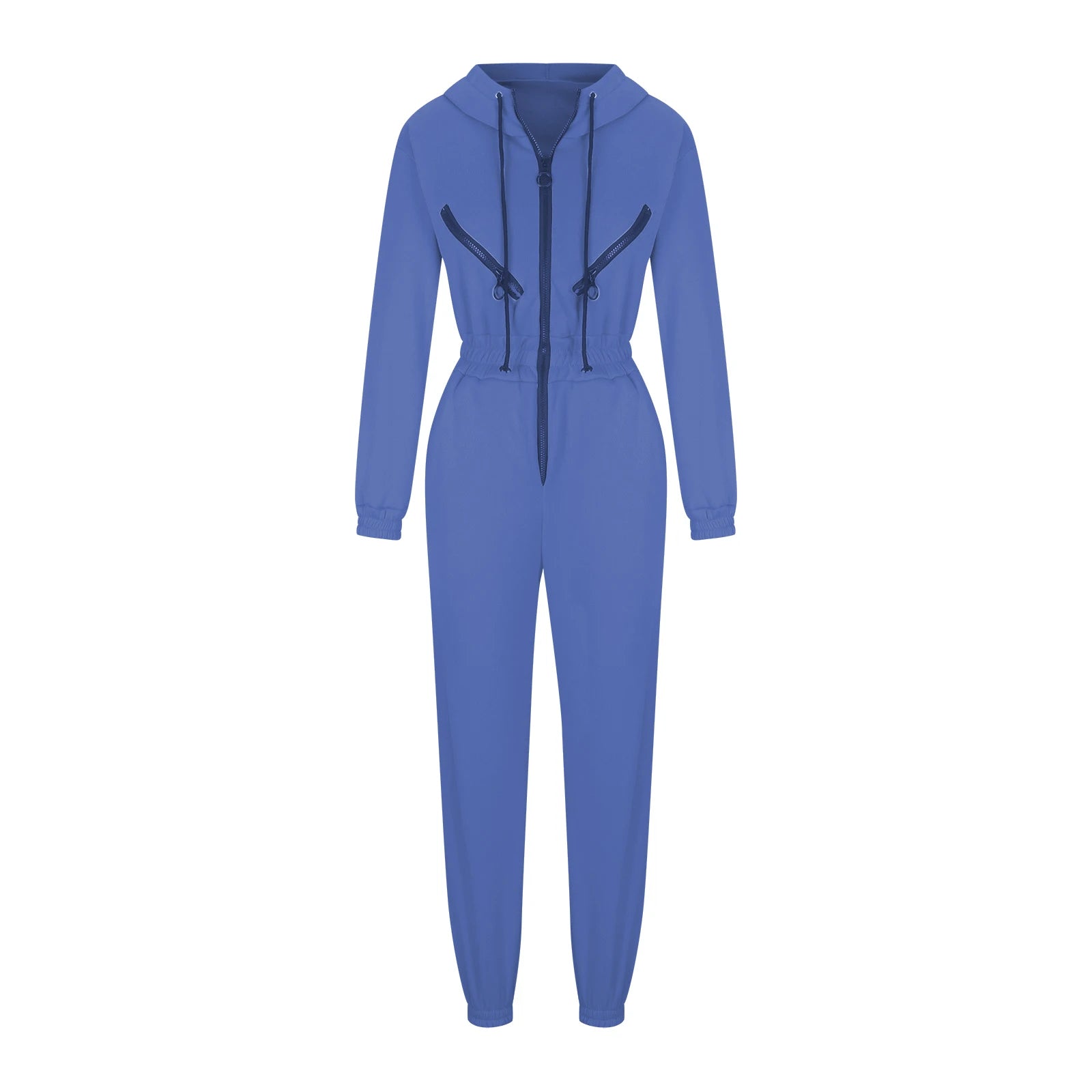 Autumn Women's Monochrome Long-Sleeved Jumpsuit Solid Color Zip-up Sportswear Female Winter Casual Tracksuit Fashionable Hoodies