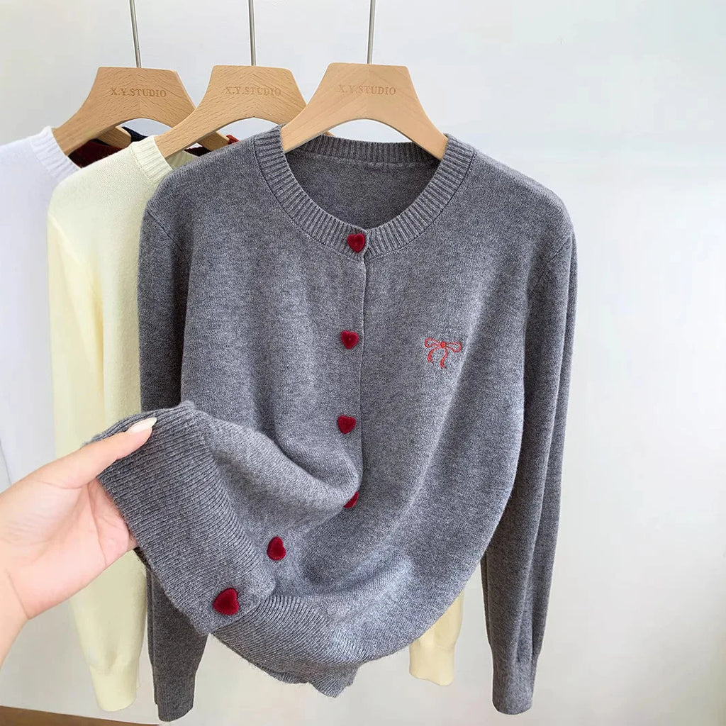 Zekye Sweet Style Long-sleeve Knitted Sweater Women 2025 Fall/winter Basic Top Cardigan Outerwear Pullover Top Ladies Sweaters