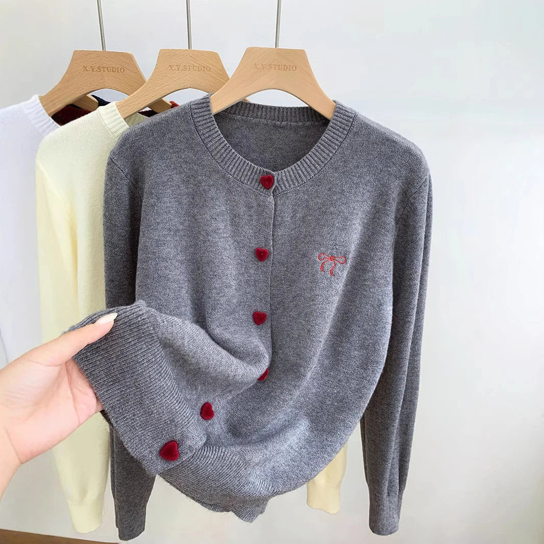 Zekye Sweet Style Long-sleeve Knitted Sweater Women 2025 Fall/winter Basic Top Cardigan Outerwear Pullover Top Ladies Sweaters