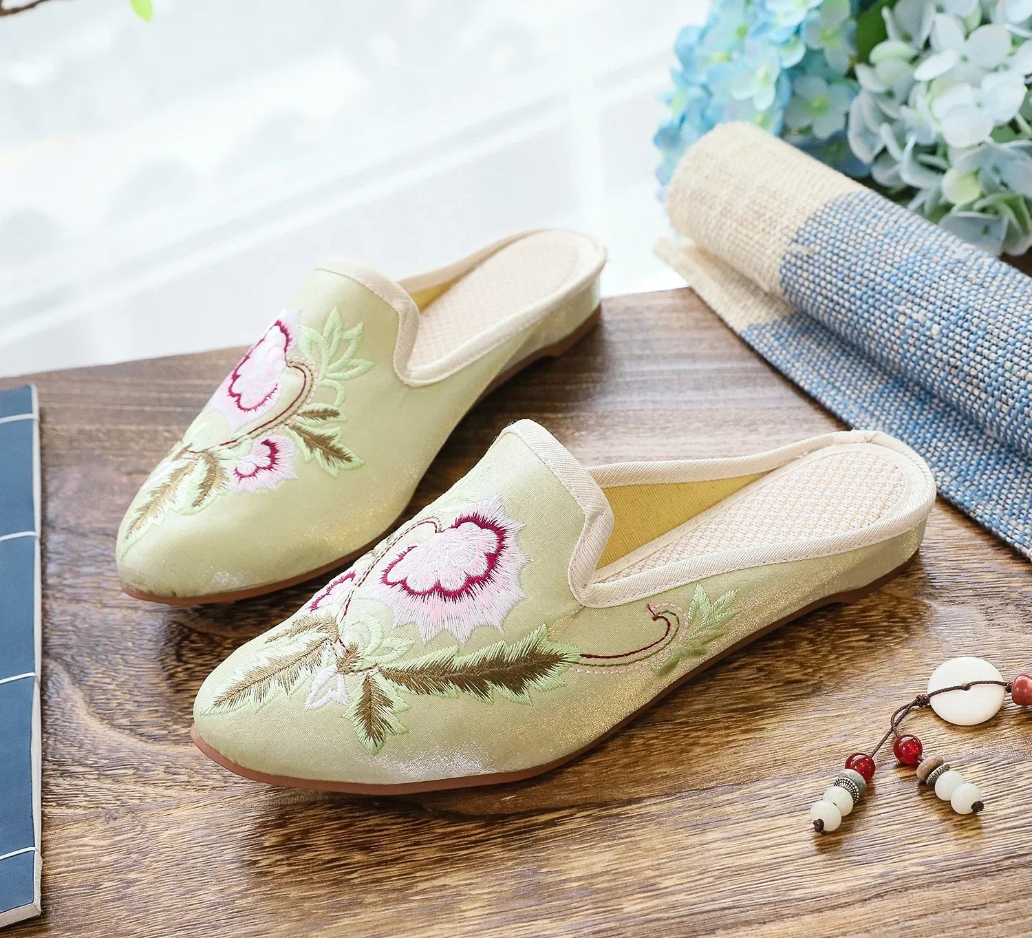 Chinese Style Summer Harajuku Slippers Women Shoes for Women Fashion Casual Vintage Embroidery Ethnic Style Streetwear