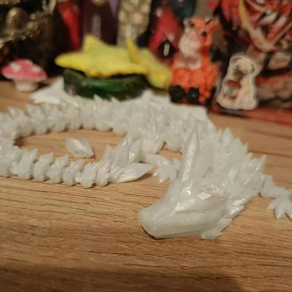 3D Printed Dragon Ornament 22/30/45cm Artificial Simulated Dragon Decorations Luminous Desktop Ornament Festival Party Gifts