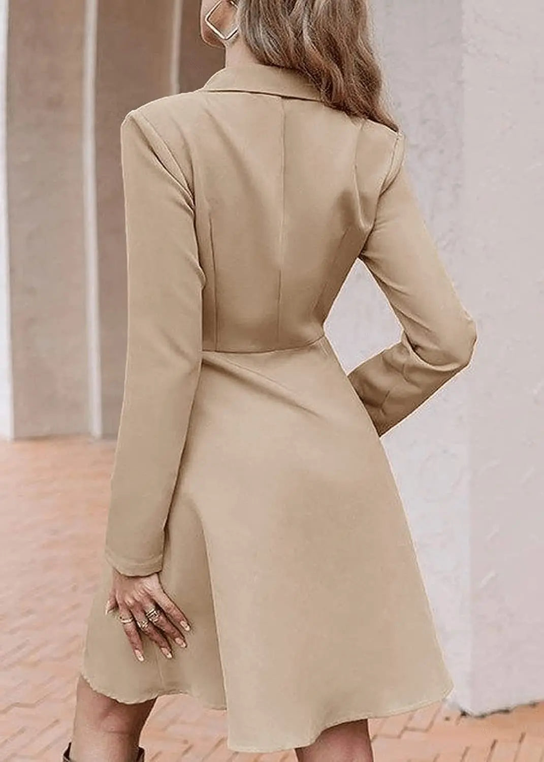 2025 New Women's Suit Dress Button Cardigan High Waist Slim Coat Commuter Office Fashion Elegant Trench Jacket