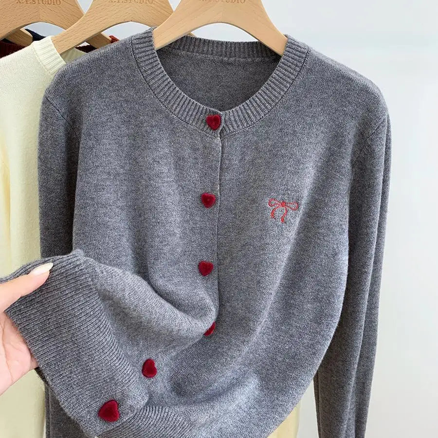 Zekye Sweet Style Long-sleeve Knitted Sweater Women 2025 Fall/winter Basic Top Cardigan Outerwear Pullover Top Ladies Sweaters